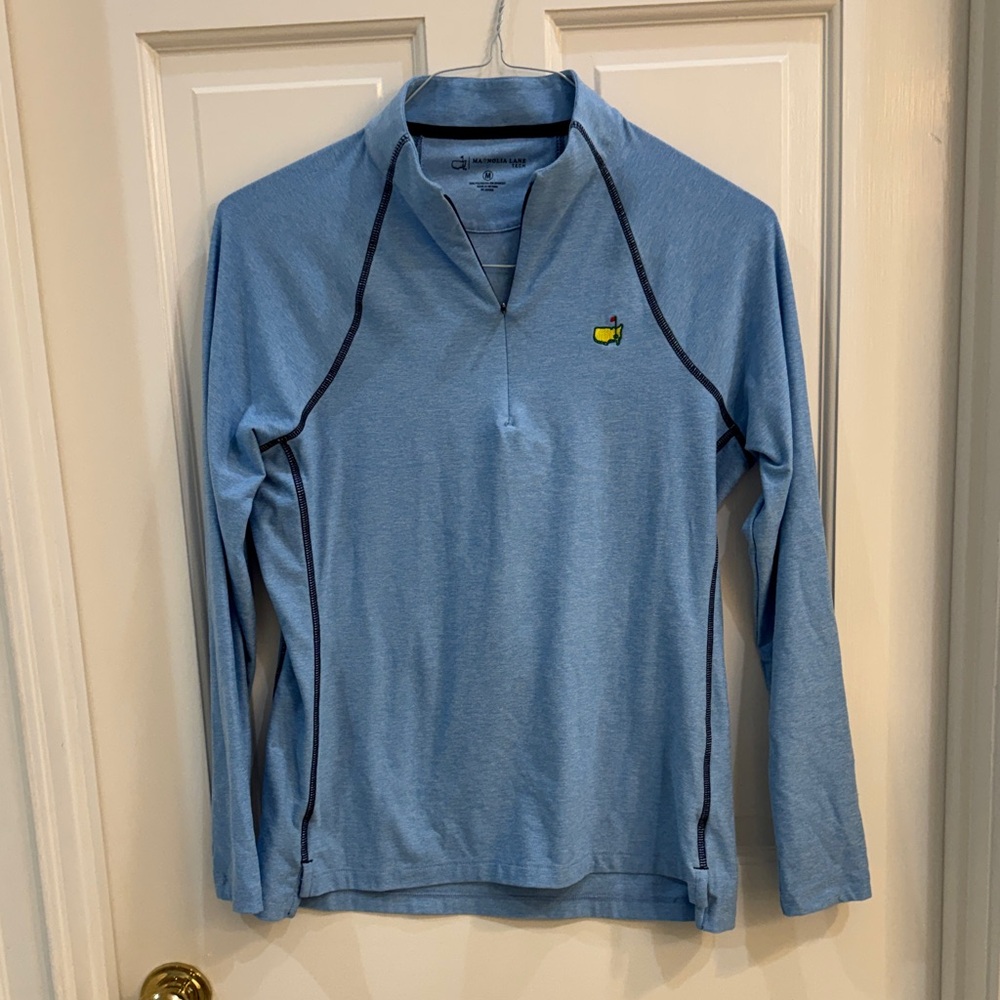 Master’s Golf Tournament Blue Long Sleeve 1/4 Zip Pullover with Logo